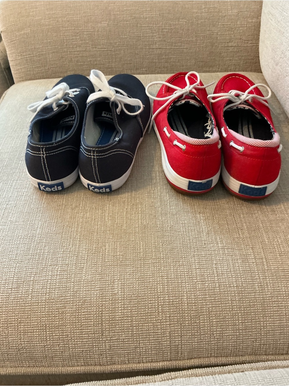 Keds Woman’s Canvas Sneakers in Navy and Red